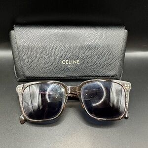 Celine Tan and Navy Sunglasses with Black Case